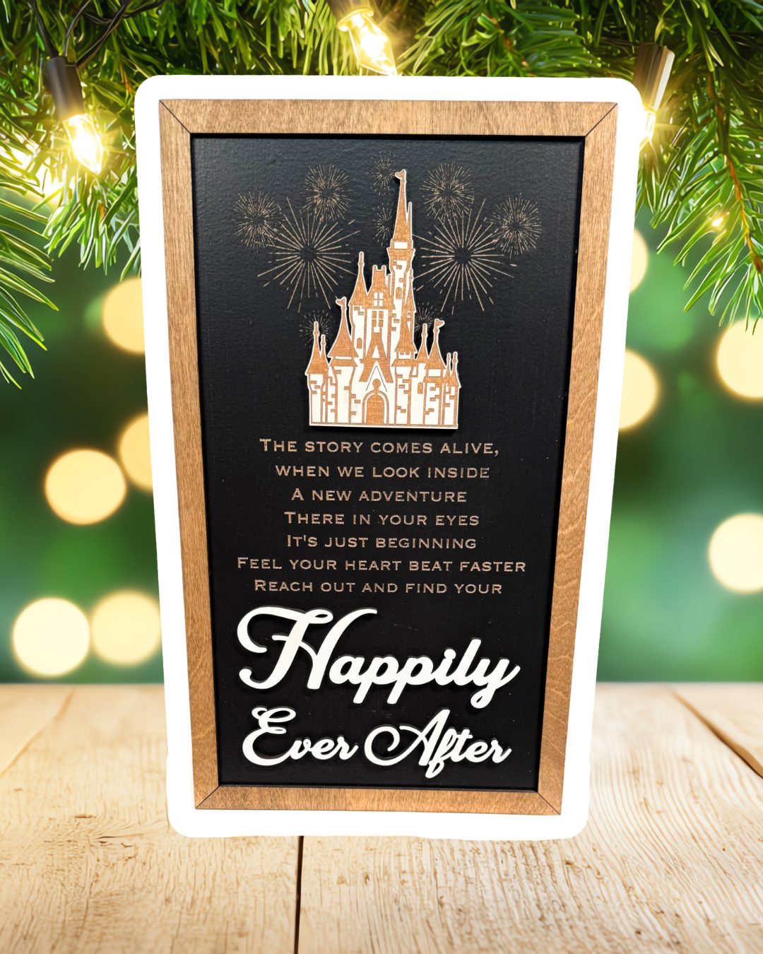 Reach Out & Find Your Happily Ever After | Park-Inspired Framed Sign
