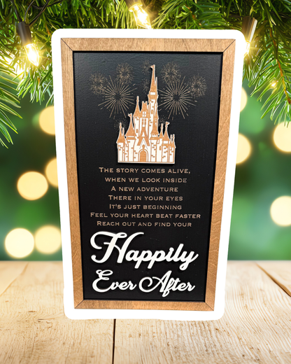 Reach Out & Find Your Happily Ever After | Park-Inspired Framed Sign