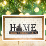 HOME Main Street U.S.A. | Sleeping Beauty Castle Light Background Framed Sign - Handmade by JRW Design Co.