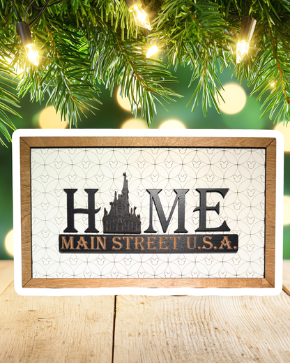 HOME | Main Street U.S.A. Park-Inspired Framed Sign