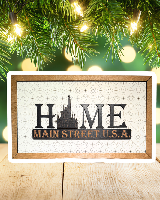 HOME | Main Street U.S.A. Park-Inspired Framed Sign