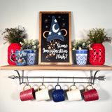 Some Imagination Huh? | Sorcerer Hat Black Background Framed Sign - Handmade by JRW Design Co.