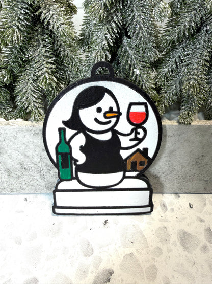 Fun Girl’s Night Out Snowman Ornament—Customizable