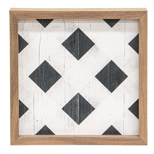 Diagonal Plaid Wall Art, 8"
