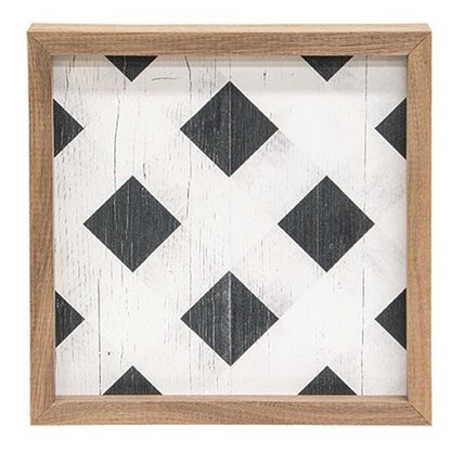 Diagonal Plaid Wall Art, 8"