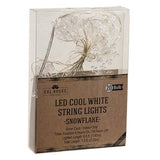 Cool White Snowflake LED Timer 10ct