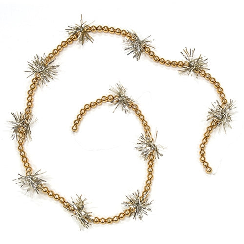 Champagne Bead & Tinsel Garland 43"L