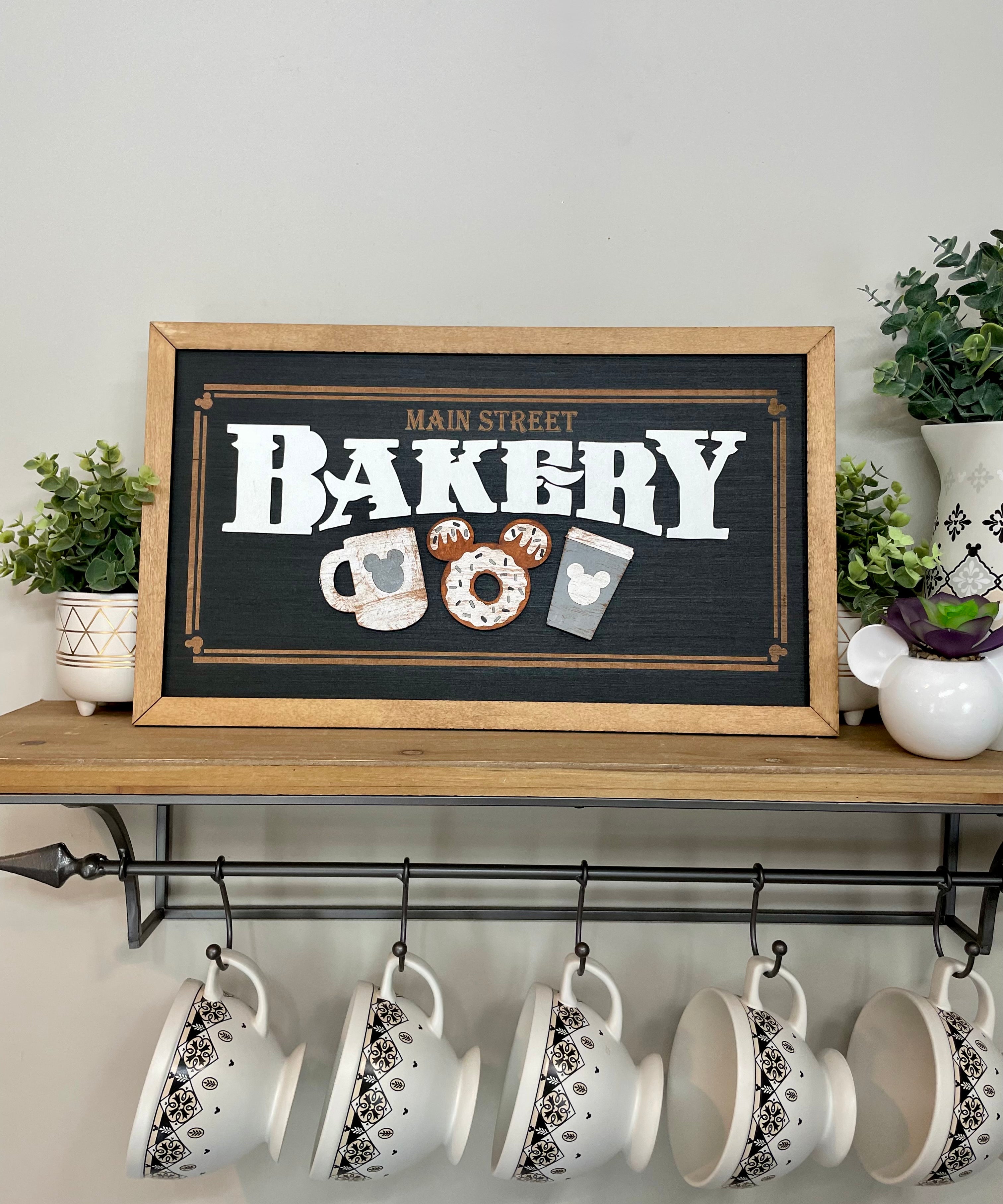 Main Street Bakery | Original Black & White Framed Sign