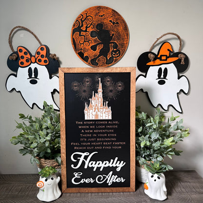 Reach Out & Find Your Happily Ever After | Park-Inspired Framed Sign
