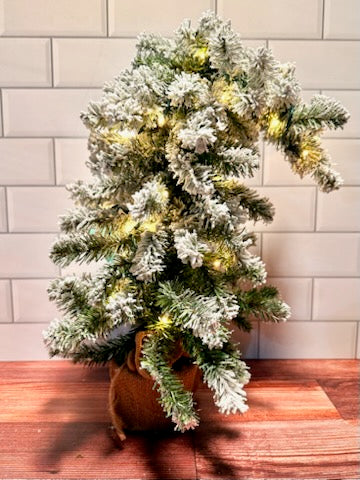 Think Happy Thoughts | Enchanted Mini Christmas Tree Kit – 24″ Bendable Flocked Alpine Tree