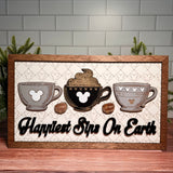 Happiest Sips On Earth | Coffee Cups Park-Inspired Framed Sign