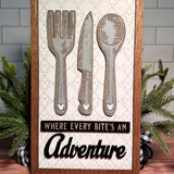Where Every Bite's An Adventure | Silverware Park-Inspired Framed Sign