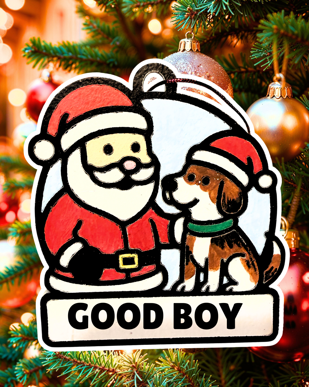 Santa and His Good Boy/Girl Beagle —Personalize