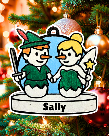Fairy Lights & Frosty Flights Snowman Ornament—Personalize