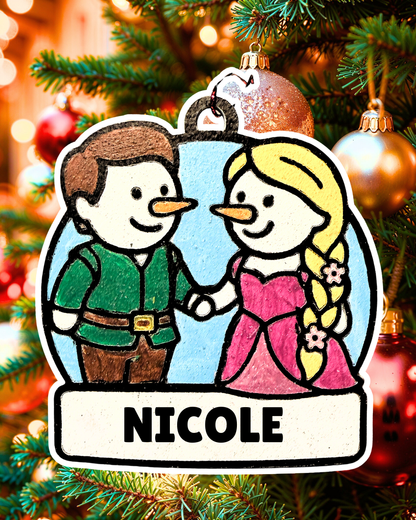 Tower Escape Snowman Duo Ornament—Personalize