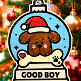 Enchanting Dog and Bone Snow Globe Ornament—Customizable