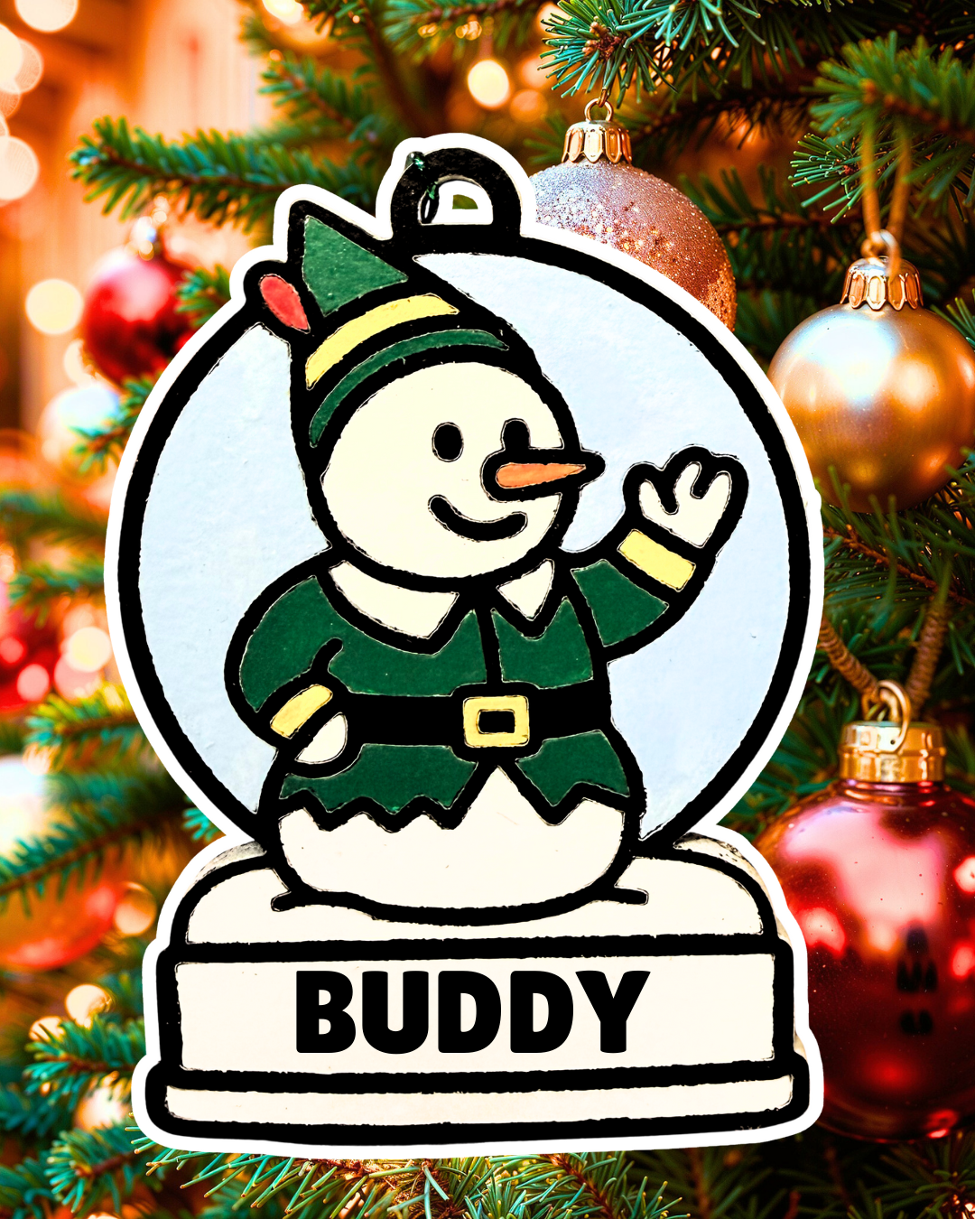Enchanting Buddy the Elf Snowman Ornament—Customizable