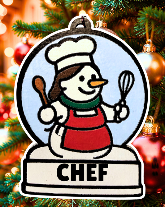 Magical Girl Chef Snowman Ornament—Customizable