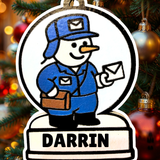 Enchanting Mailman Snowman Ornament—Customizable