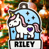 Enchanting Unicorn Snow Globe Ornament—Customizable