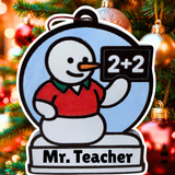 Enchanting Teacher Snowman Ornament—Customizable