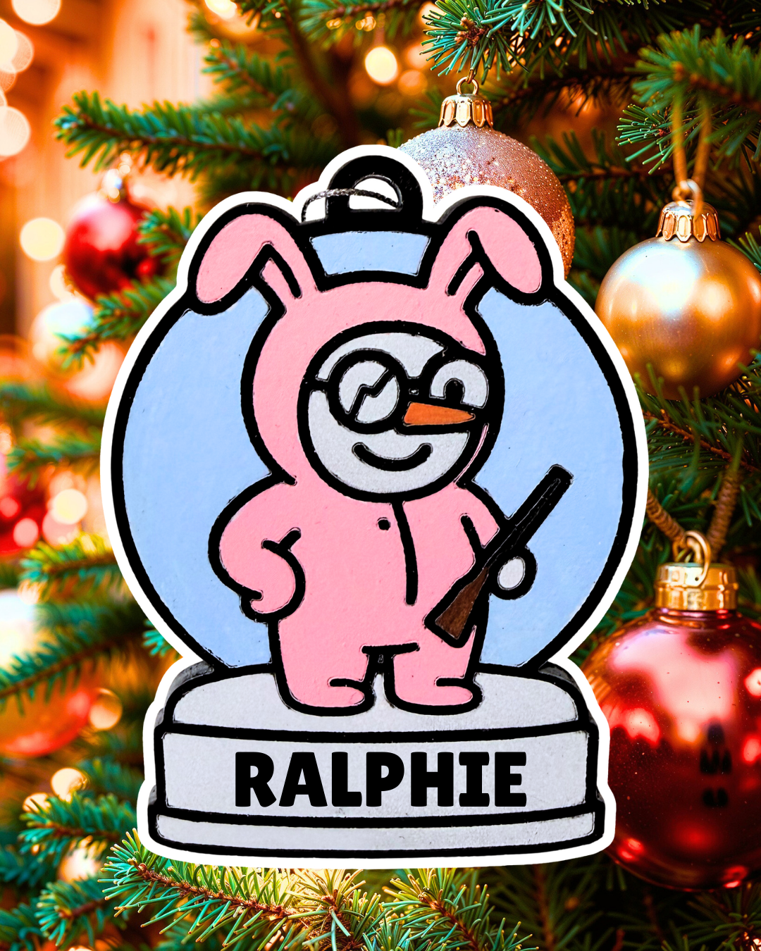 Enchanting Ralphie Snowman Ornament—Customizable