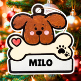Enchanting Dog and Bone Ornament—Customizable
