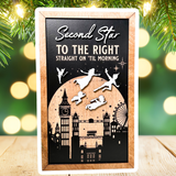 Second Star To The Right Straight On 'Til Morning | London Skyline Framed Sign - Handmade by JRW Design Co.