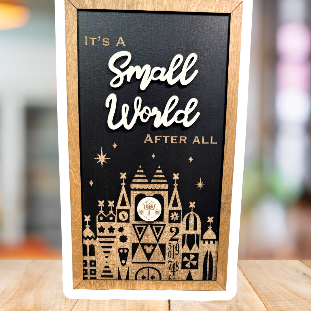 It's A Small World After All | Clocktower Facade Framed Sign - Handmade by JRW Design Co.