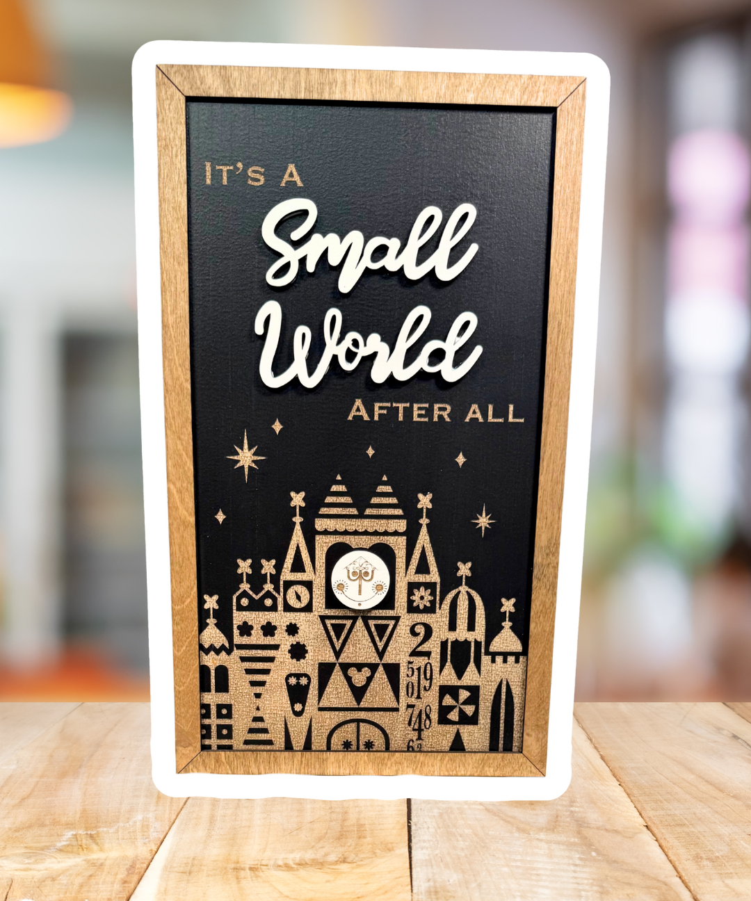 It's A Small World After All | Clocktower Facade Framed Sign - Handmade by JRW Design Co.