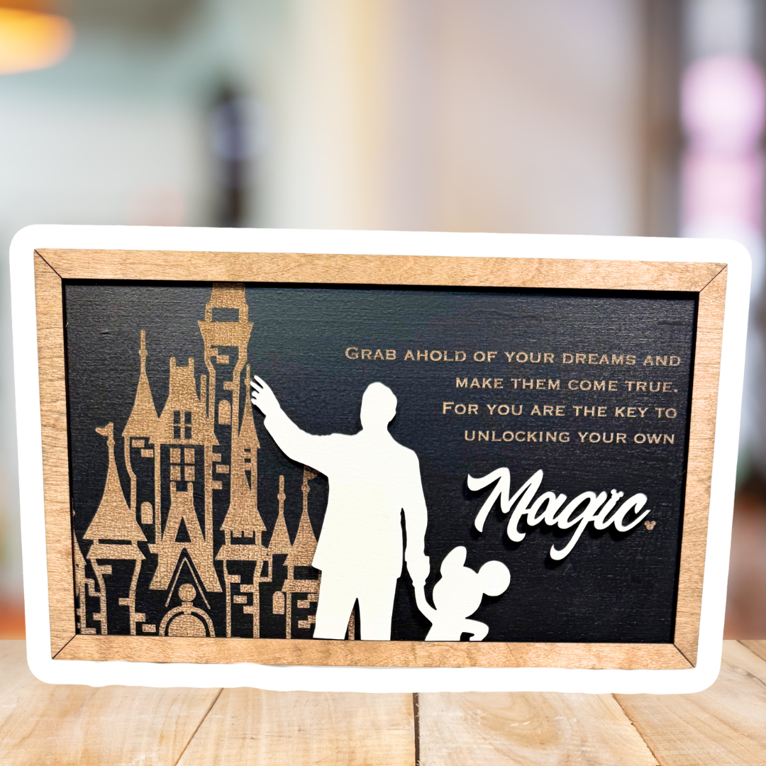 Grab Ahold Of Your Dreams | Unlocking Your Own Magic Framed Sign - Handmade by JRW Design Co.