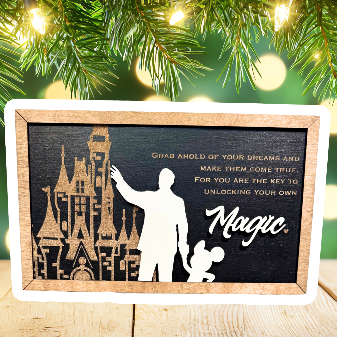 Grab Ahold Of Your Dreams | Unlocking Your Own Magic Framed Sign - Handmade by JRW Design Co.