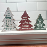 3/Set, Wonderful Time of Year Distressed Wooden Trees