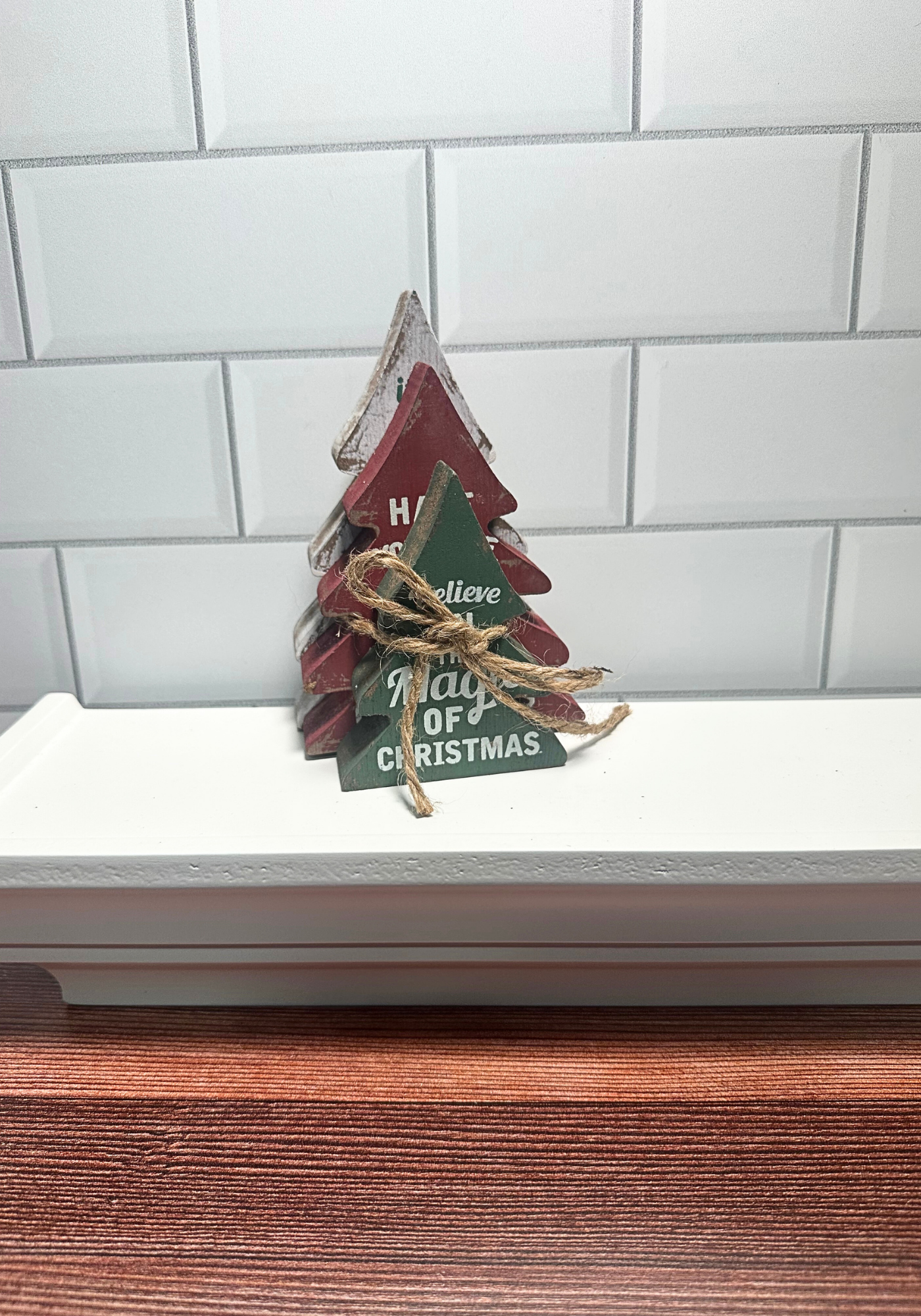 3/Set, Wonderful Time of Year Distressed Wooden Trees