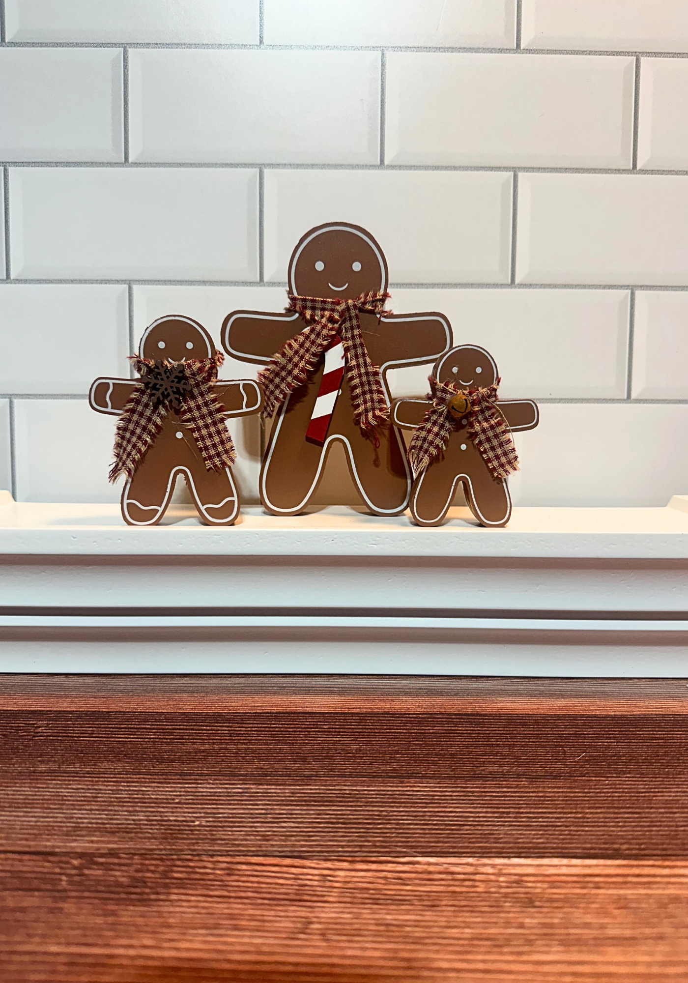 3/Set, Festive Wooden Gingerbread Sitters