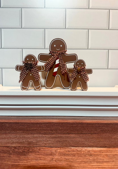 3/Set, Festive Wooden Gingerbread Sitters