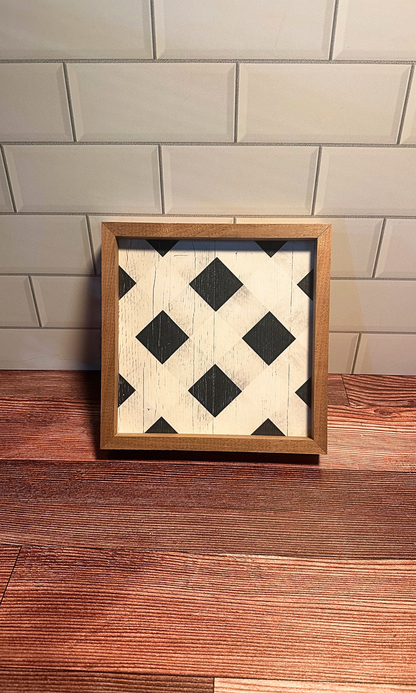 Diagonal Plaid Wall Art, 8"