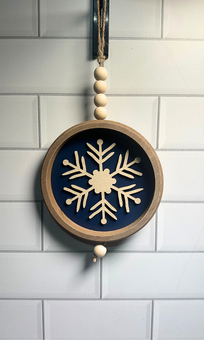 Snowflake Beaded Round Hanger, 2 Asstd.
