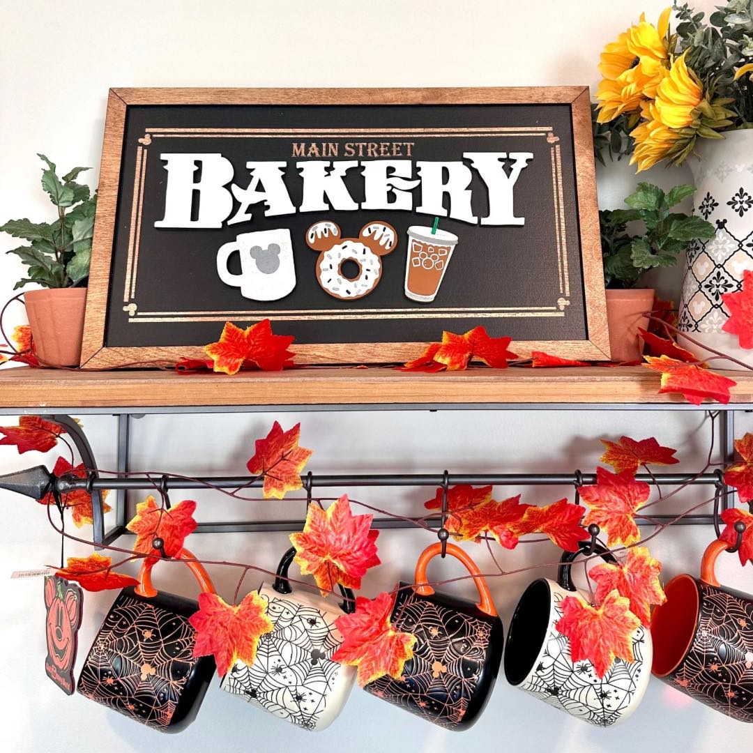 Main Street Bakery | Original Black Background Framed Sign - Handmade by JRW Design Co.