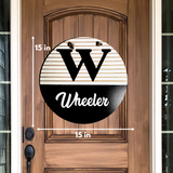 Last Name and Letter | Custom Client Gift Sign | Round Door Hanger