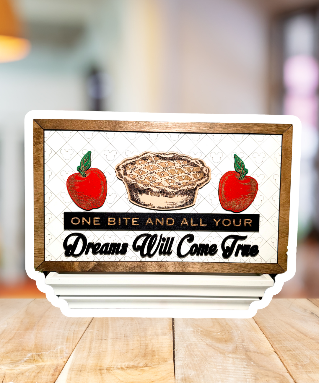 One Bite And All Your Dreams Will Come True | Apple Kitchen Framed Sign - Handmade by JRW Design Co.