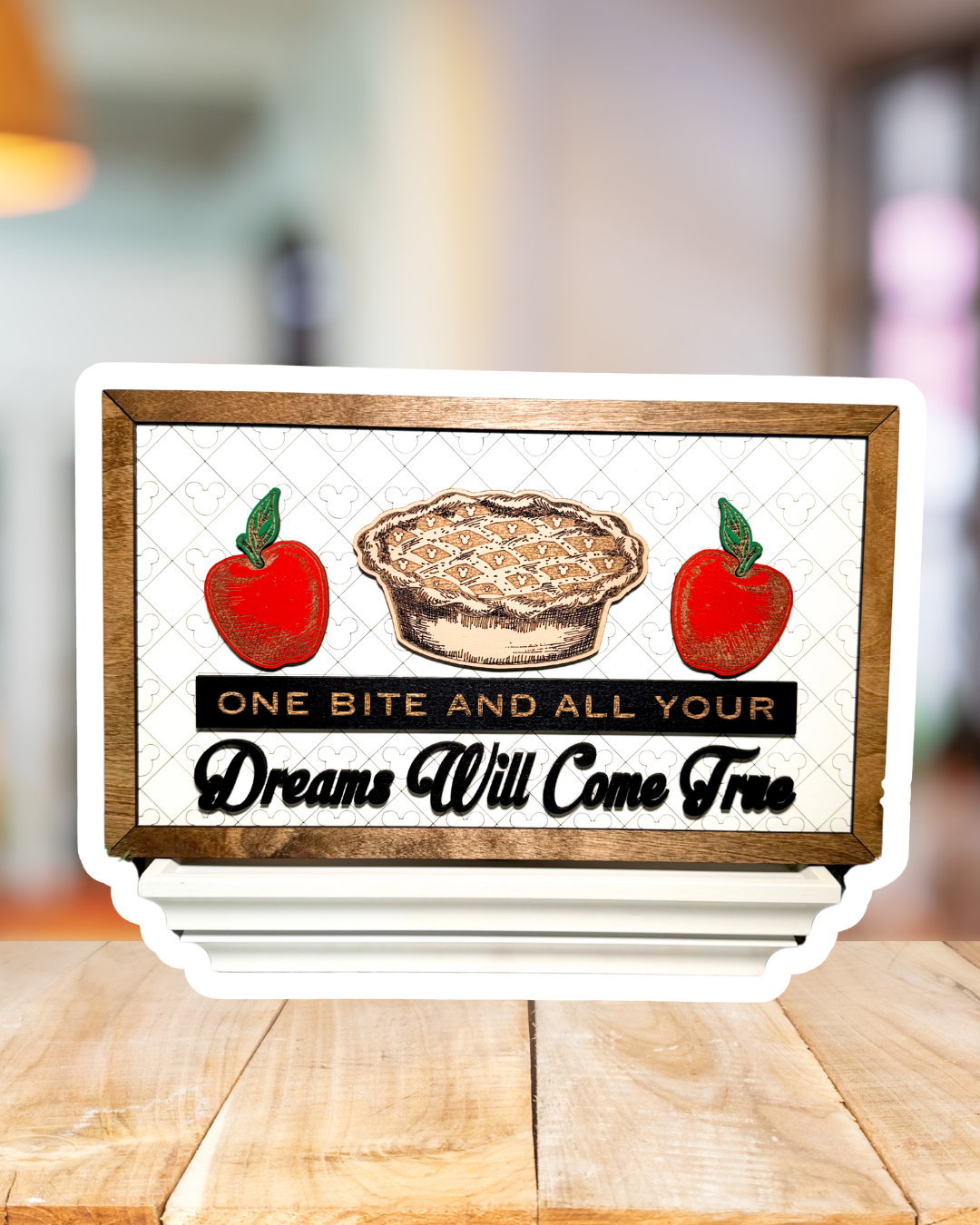 One Bite And All Your Dreams Will Come True | Apple Kitchen Framed Sign - Handmade by JRW Design Co.
