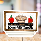One Bite And All Your Dreams Will Come True | Apple Kitchen Framed Sign - Handmade by JRW Design Co.