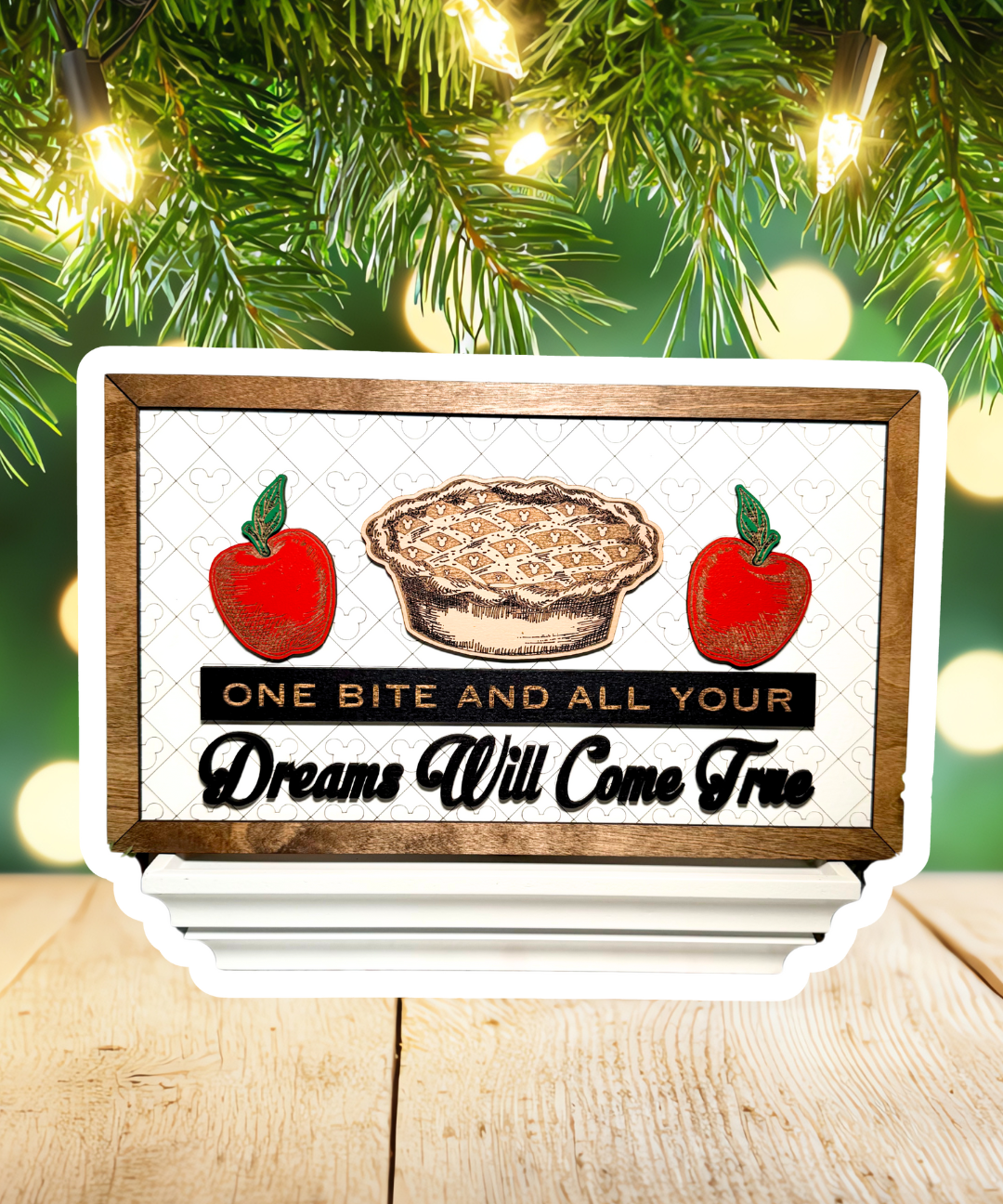 One Bite And All Your Dreams Will Come True | Apple Kitchen Framed Sign - Handmade by JRW Design Co.