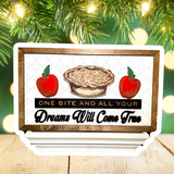 One Bite And All Your Dreams Will Come True | Apple Kitchen Framed Sign - Handmade by JRW Design Co.