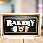 Main Street Bakery | Original Black Background Framed Sign - Handmade by JRW Design Co.