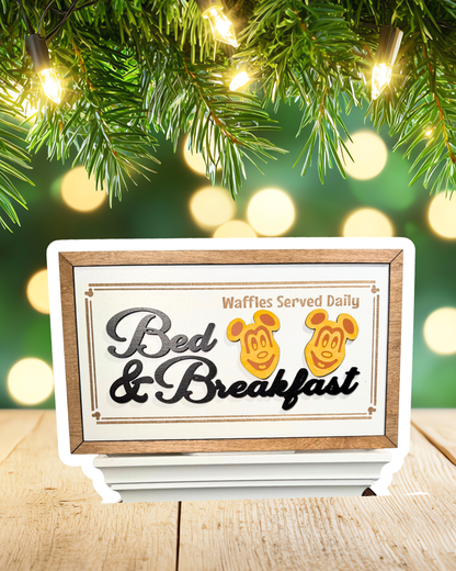Waffle Bed and Breakfast Park-Inspired Framed Sign