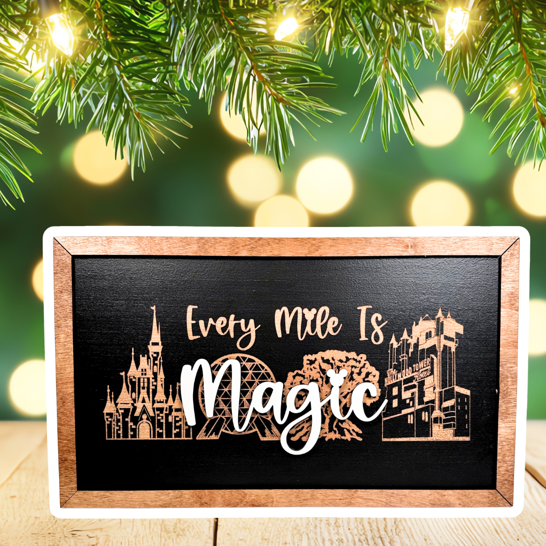 Every Mile Is Magic | Four Parks Skyline Framed Sign - Handmade by JRW Design Co.