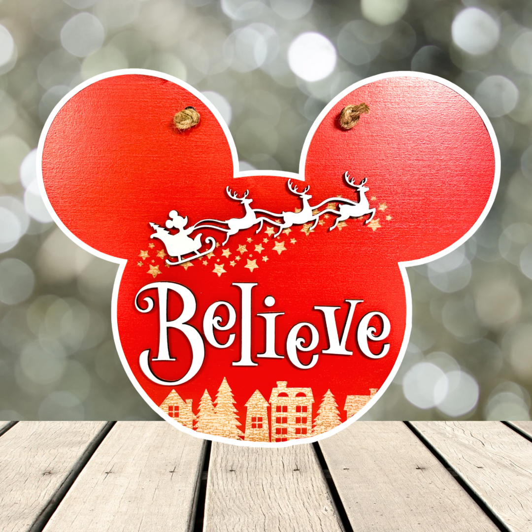 Believe Christmas Wall Sign