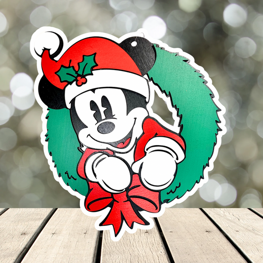 Large Santa Mouse With Wreath